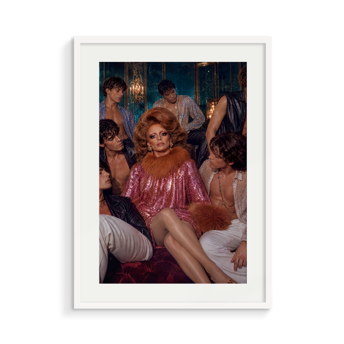 The Court, a Club Echo fine art print, in a white frame