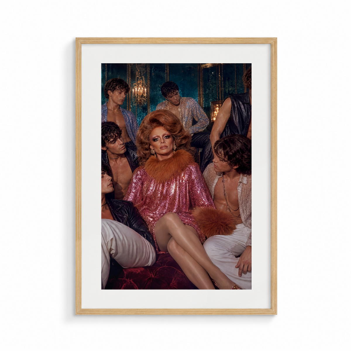 The Court, a Club Echo fine art print, in a wood frame