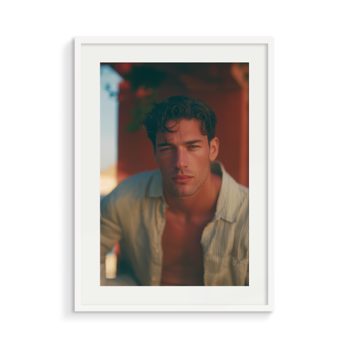 The Writer, an I Still Remember fine art print, in a white frame
