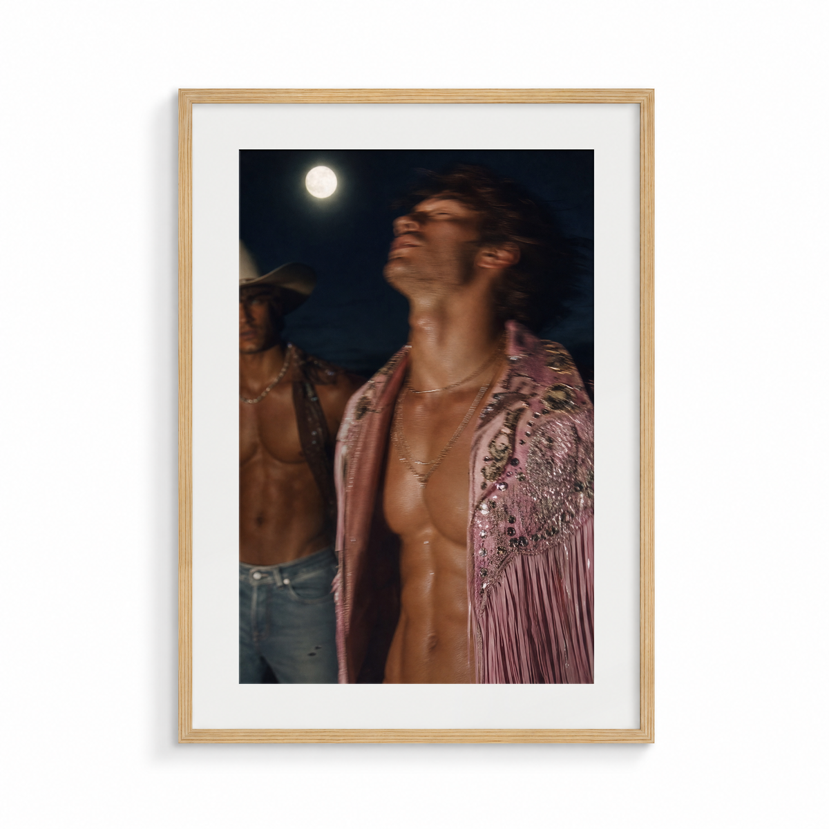 The Pull, a Lunar Lasso fine art print, in a wood frame