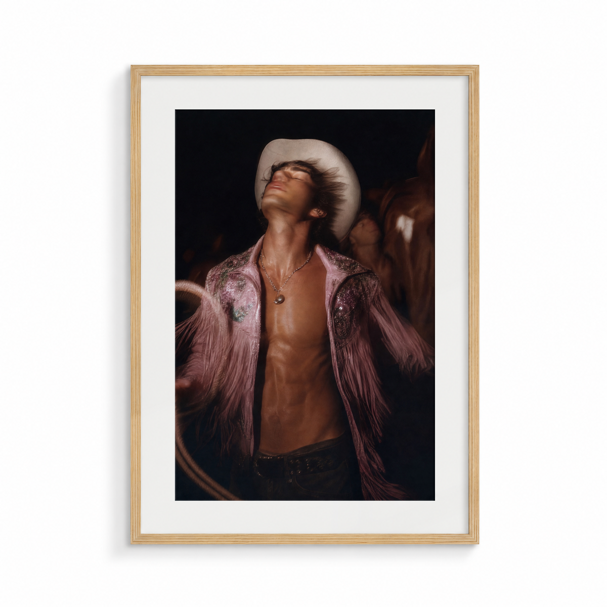 The Rapture, a Lunar Lasso fine art print, in a wood frame