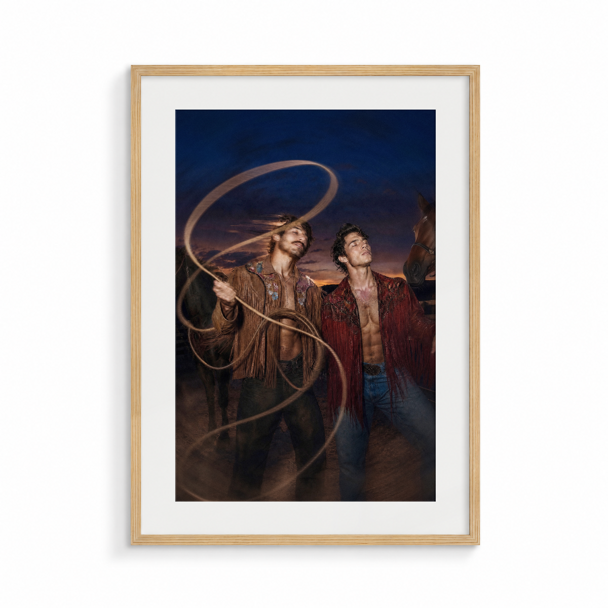 The Snare, a Lunar Lasso fine art print, in a wood frame