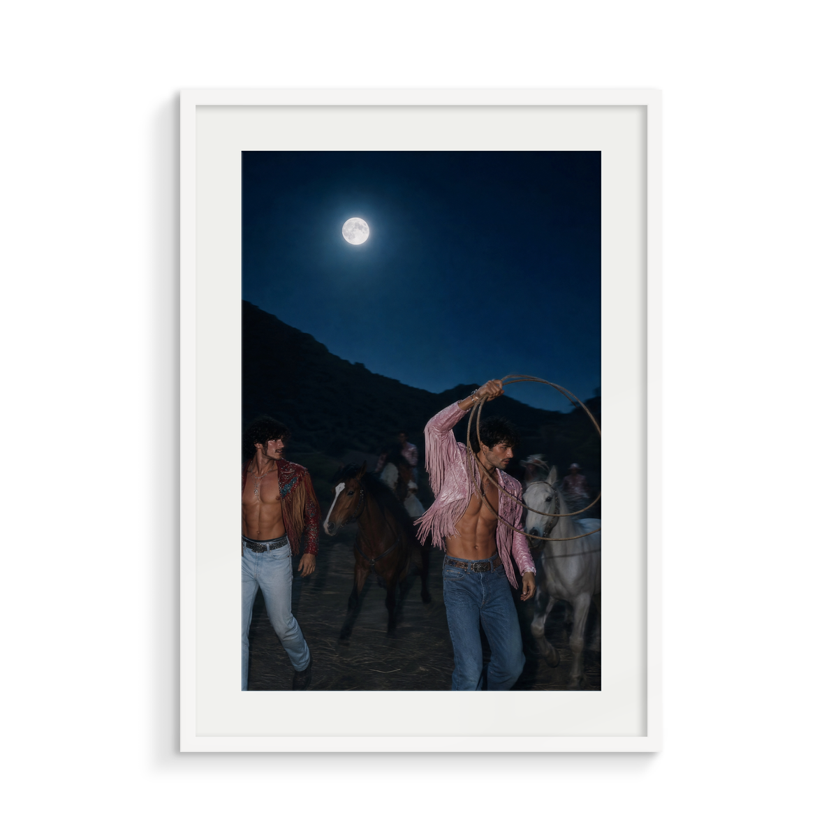 The Summons, a Lunar Lasso fine art print, in a white frame