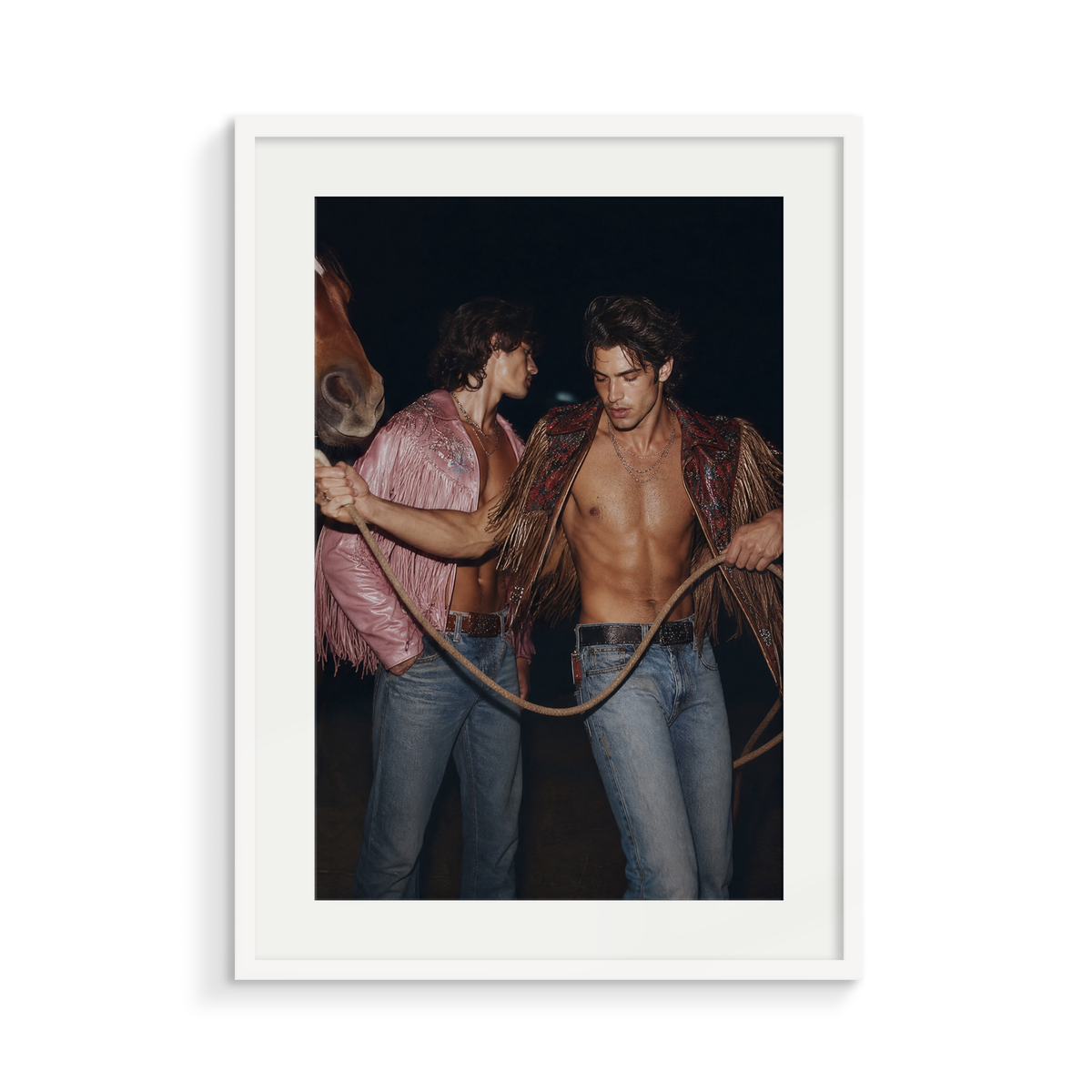The Tether, a Lunar Lasso fine art print, in a white frame