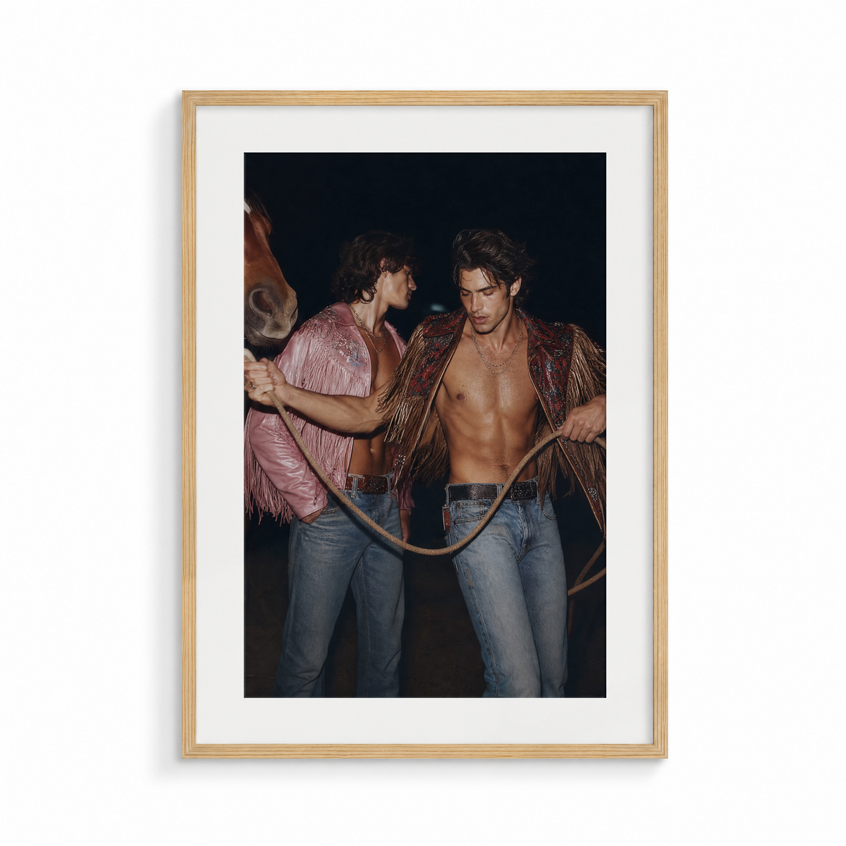 The Tether, a Lunar Lasso fine art print, in a wood frame