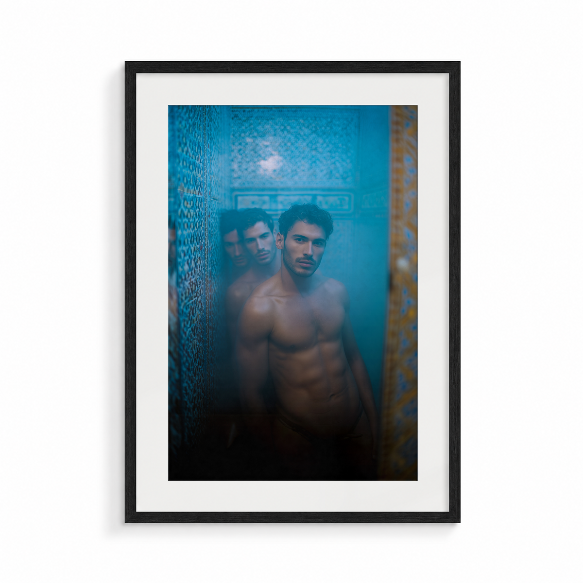 The Communion, a Midnight Hammam fine art print, in a black frame