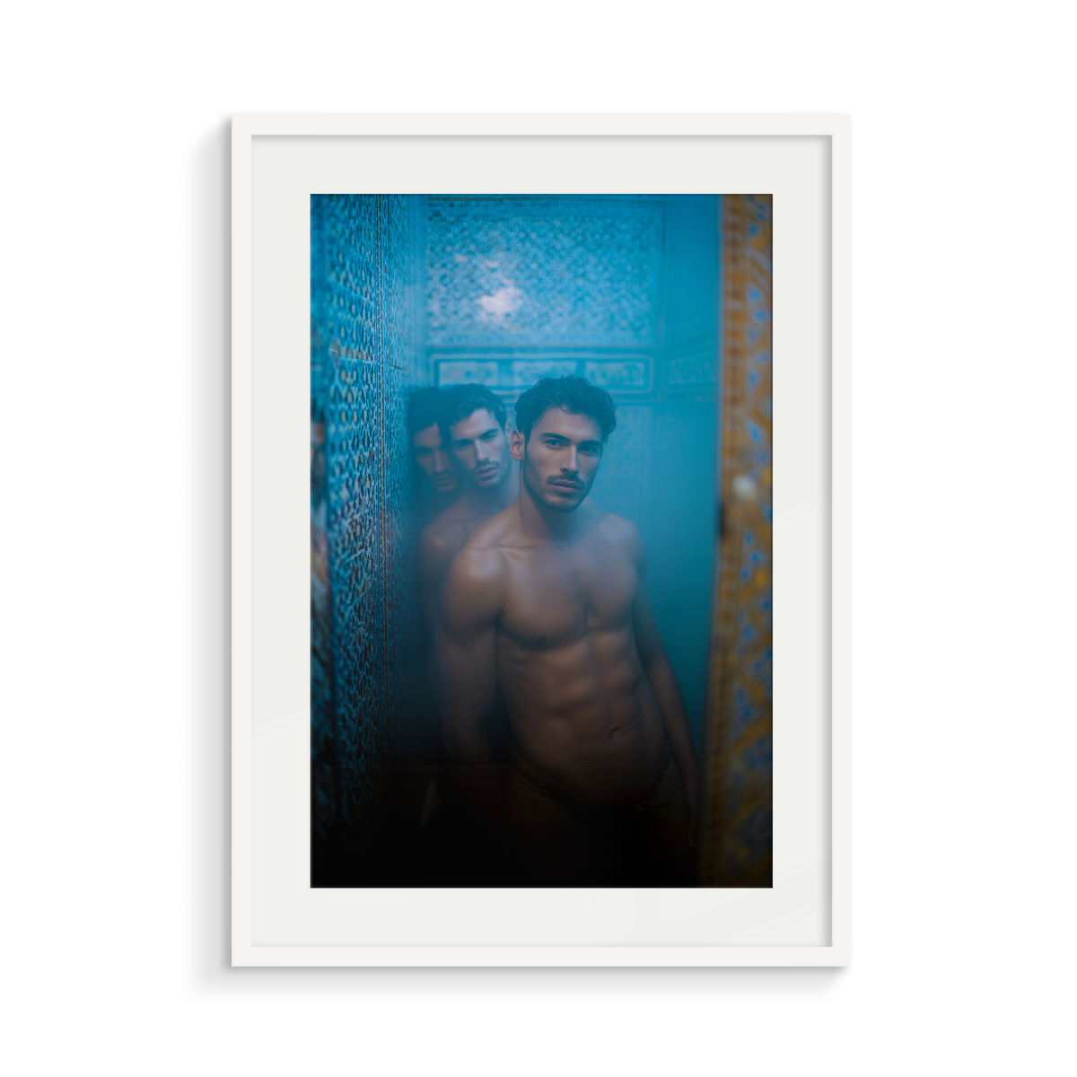 The Communion, a Midnight Hammam fine art print, in a white frame
