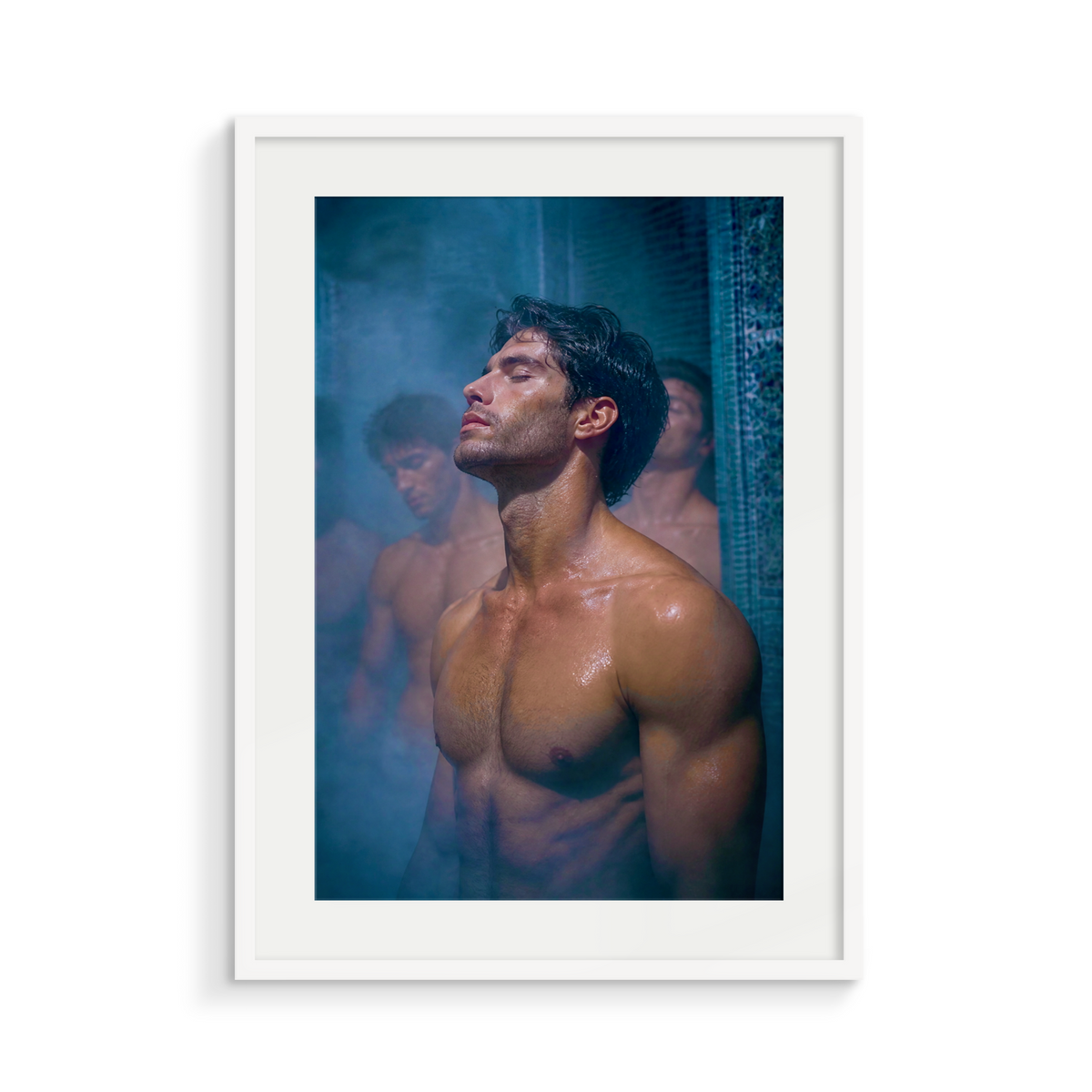 The Exhale, Midnight Hammam, framed in white