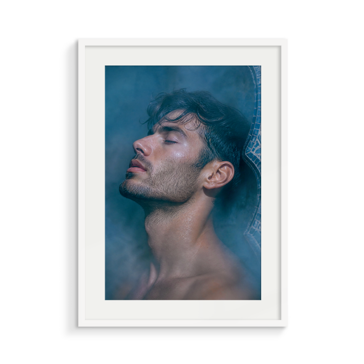 The Repose, Midnight Hammam, framed in white