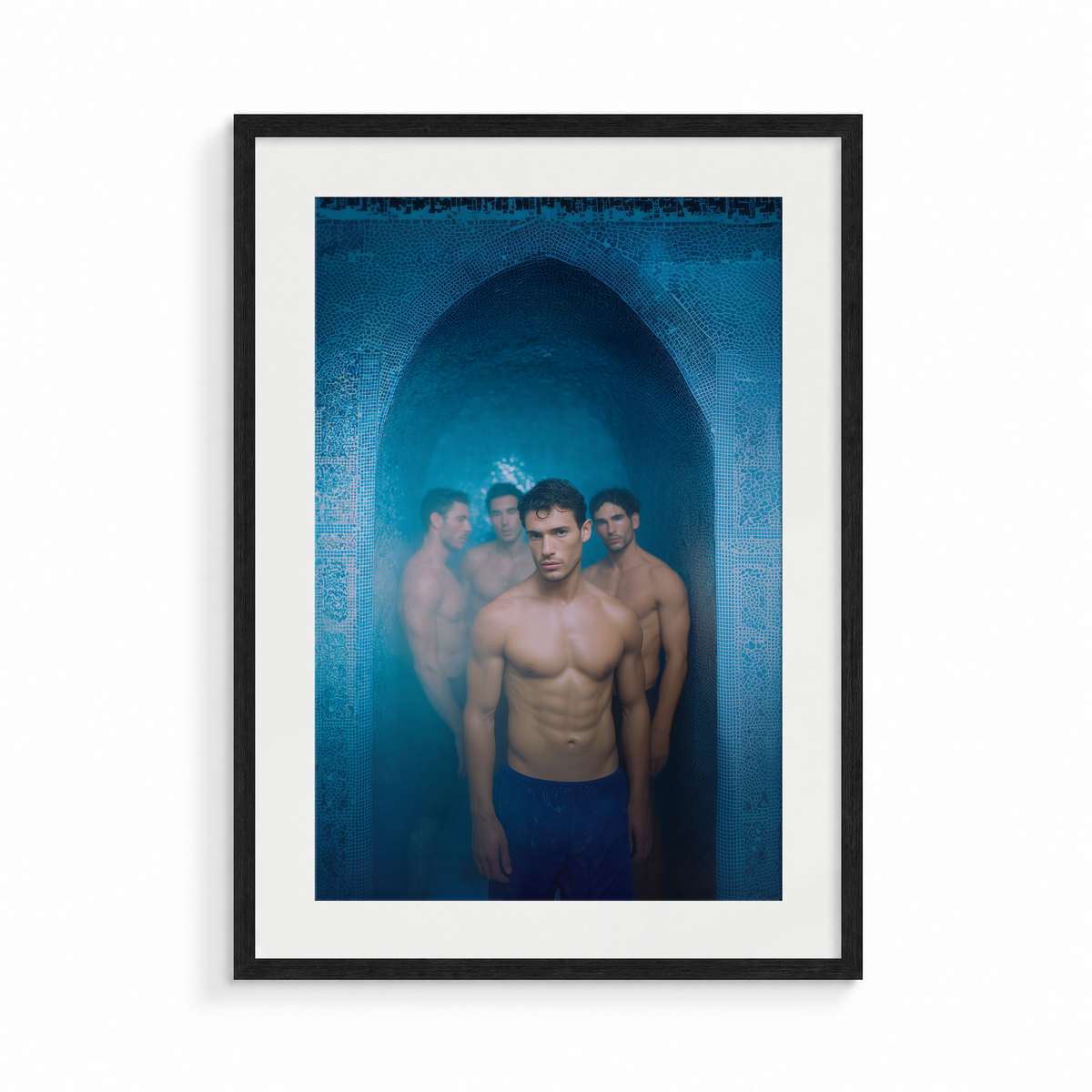 The Threshold, a Midnight Hammam fine art print, in a black frame
