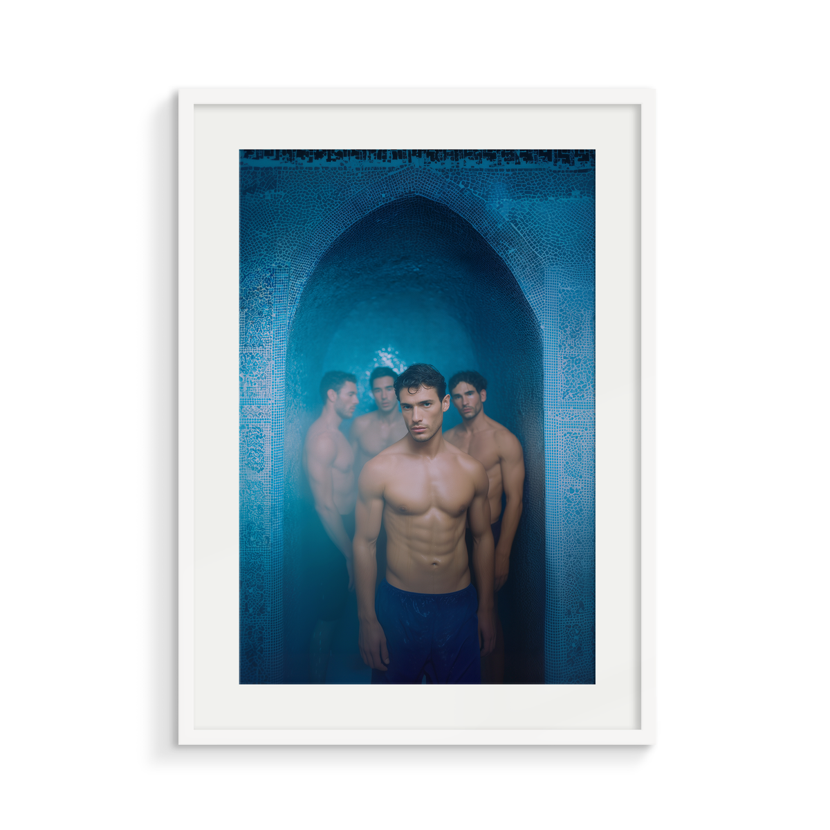 The Threshold, a Midnight Hammam fine art print, in a white frame