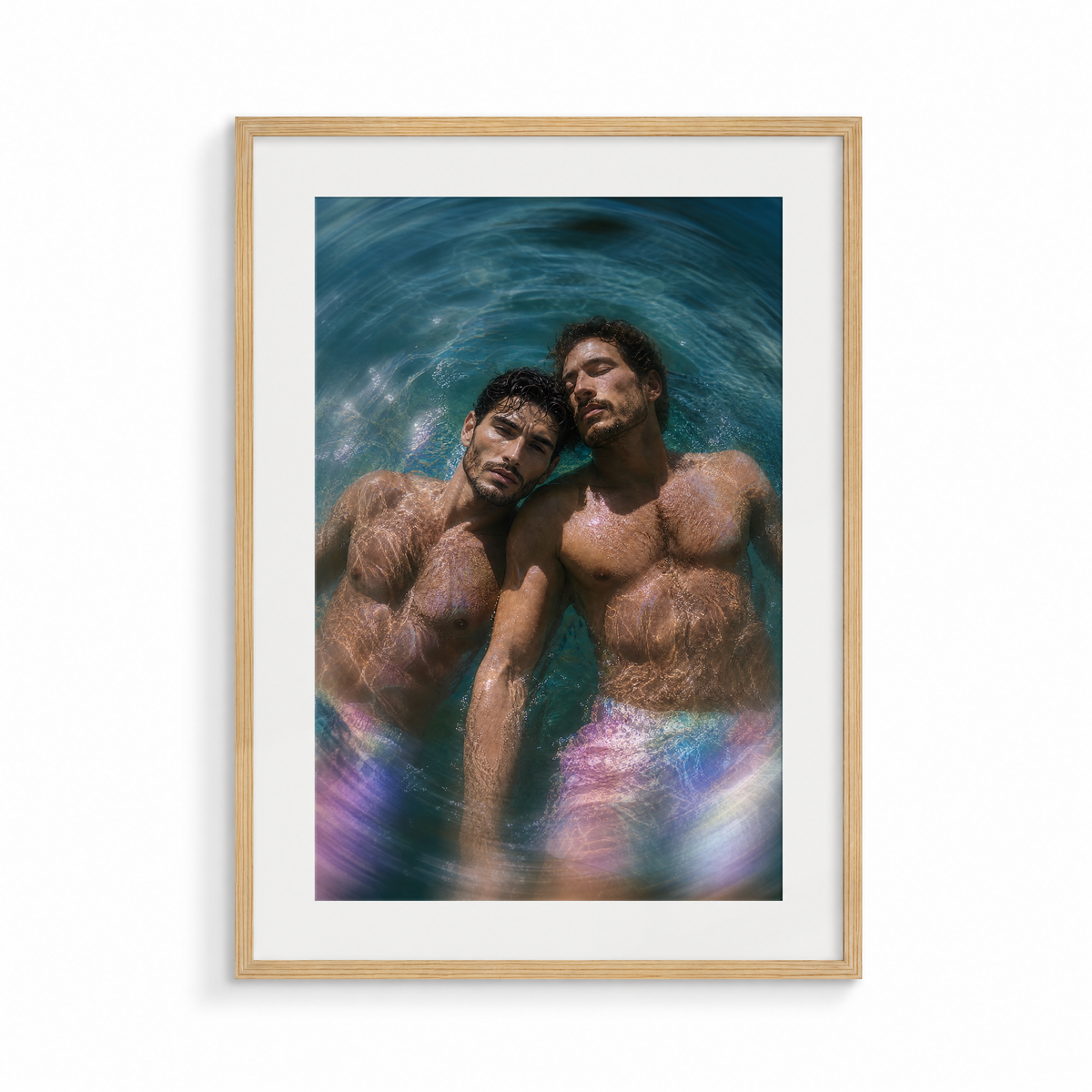 The Current, a Siren & Surfer fine art print, in a wood frame