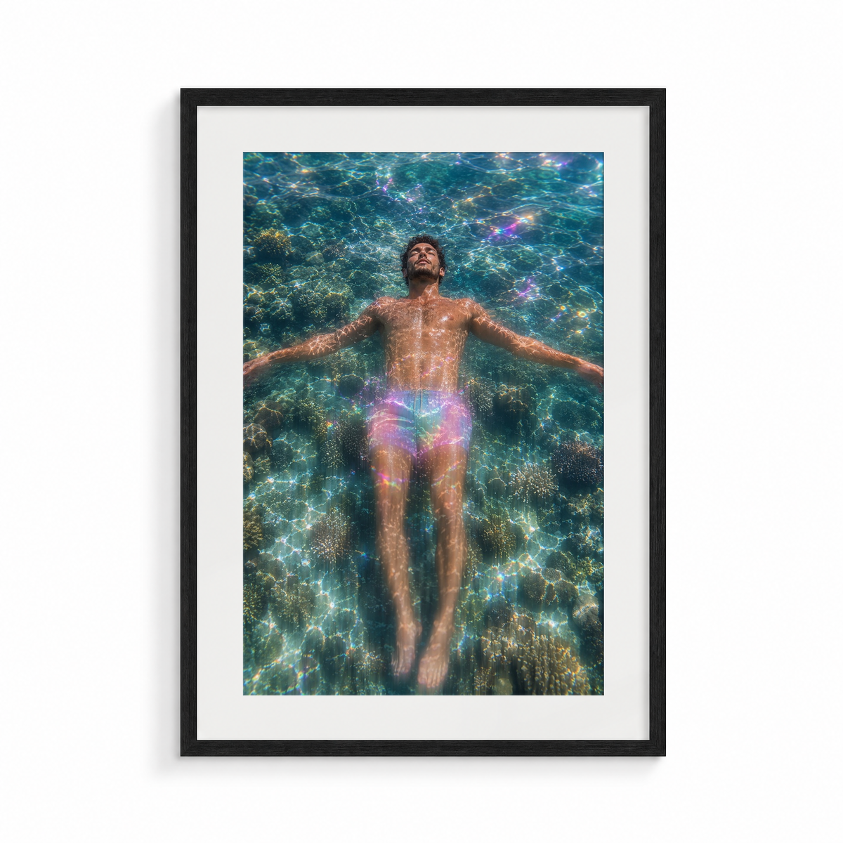 The Fathom, a Siren & Surfer fine art print, in a black frame