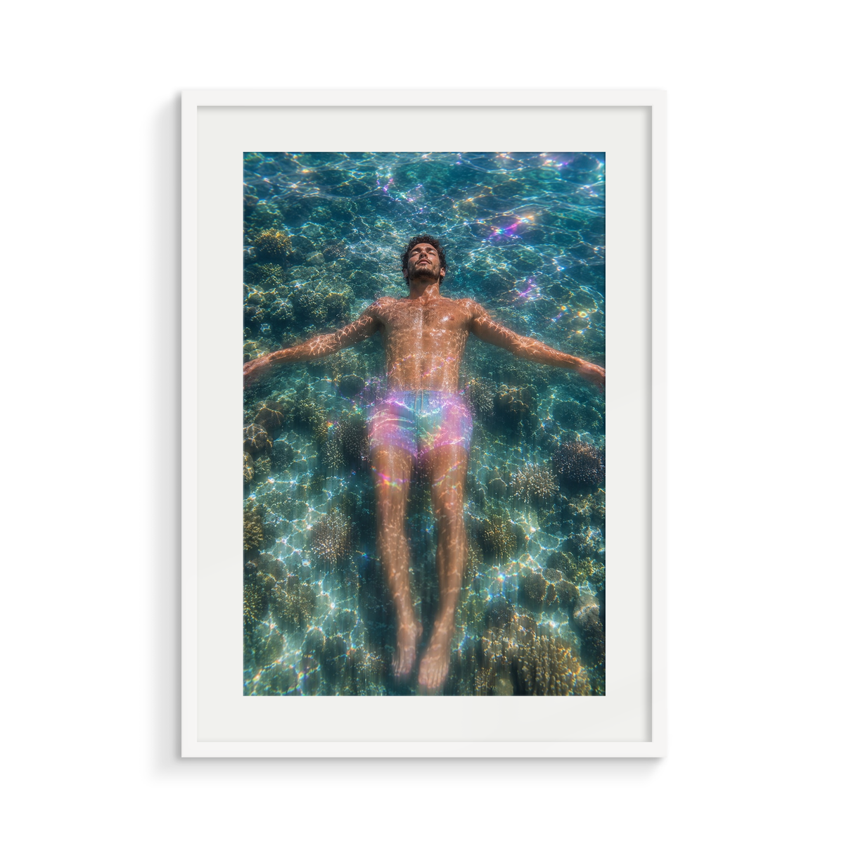 The Fathom, a Siren & Surfer fine art print, in a white frame