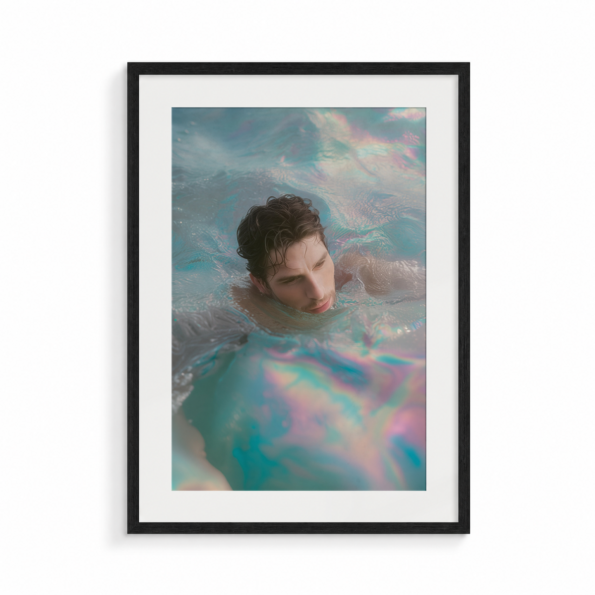 The Siren, a Siren & Surfer fine art print, in a black frame
