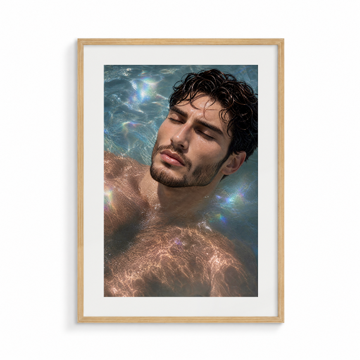 The Trance, a Siren & Surfer fine art print, in a wood frame