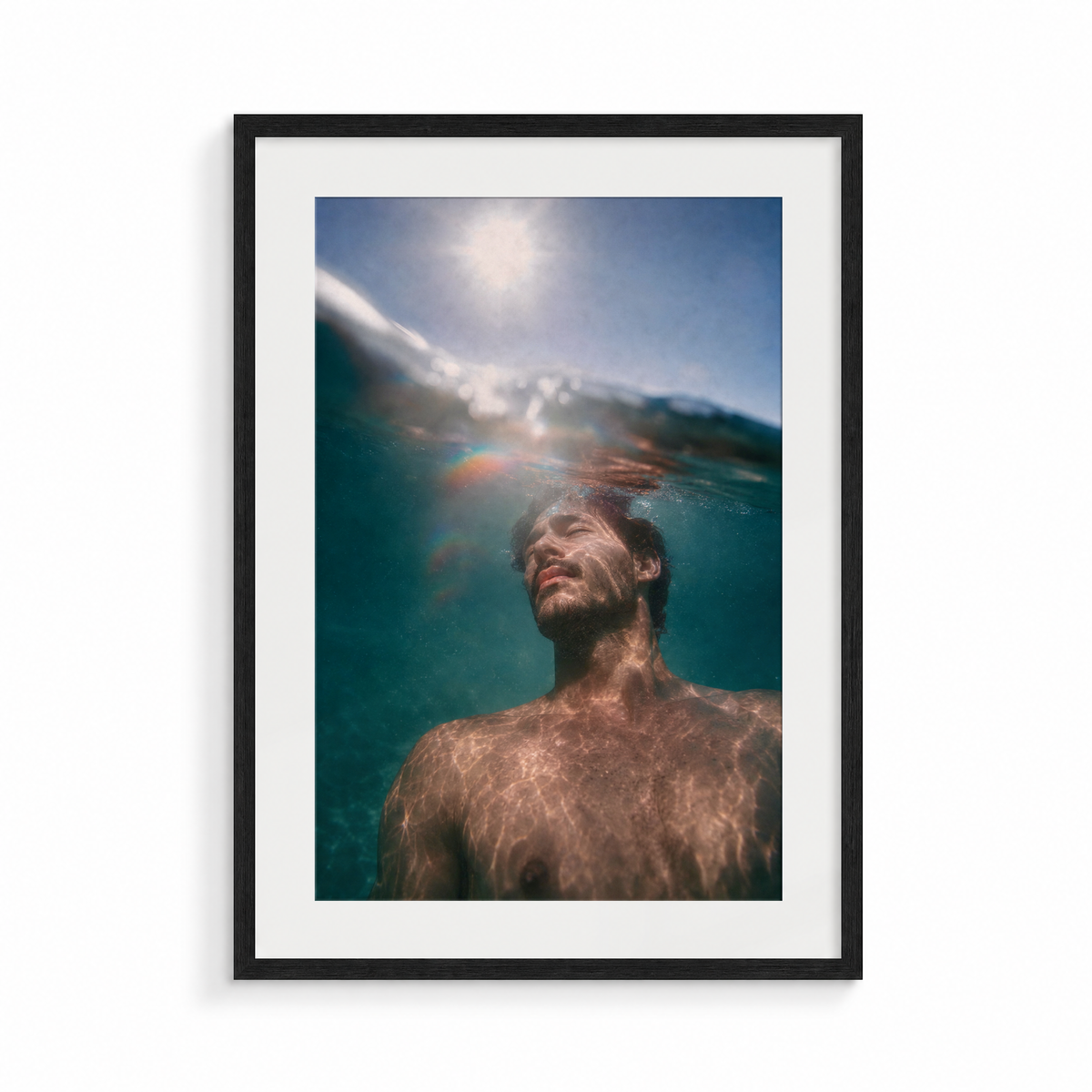 The Undertow, a Siren & Surfer fine art print, in a black frame