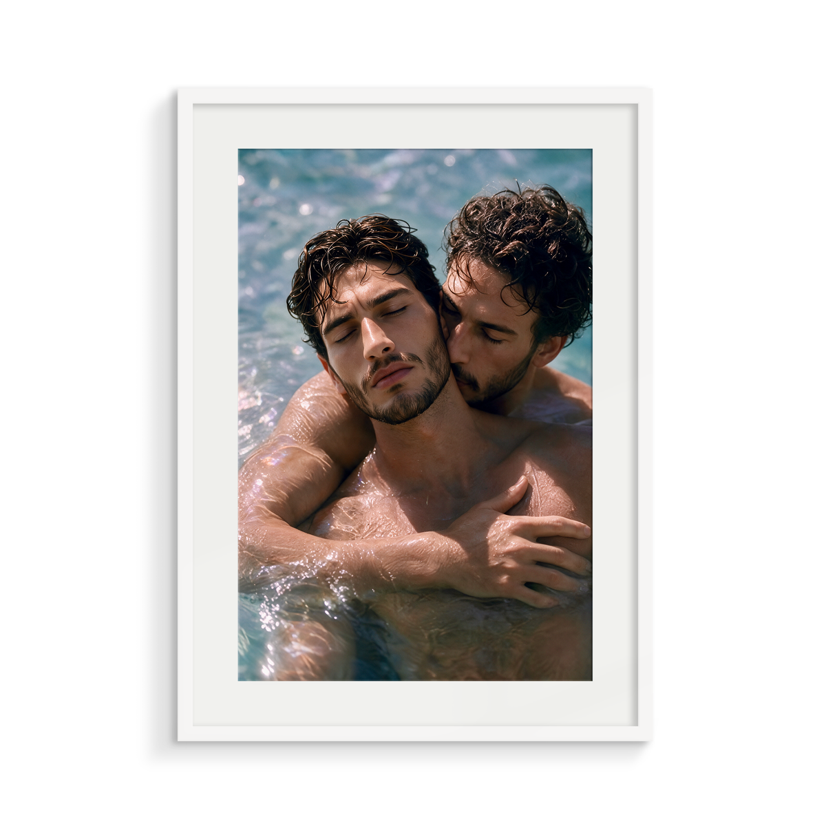The Vow, a Siren & Surfer fine art print, in a white frame
