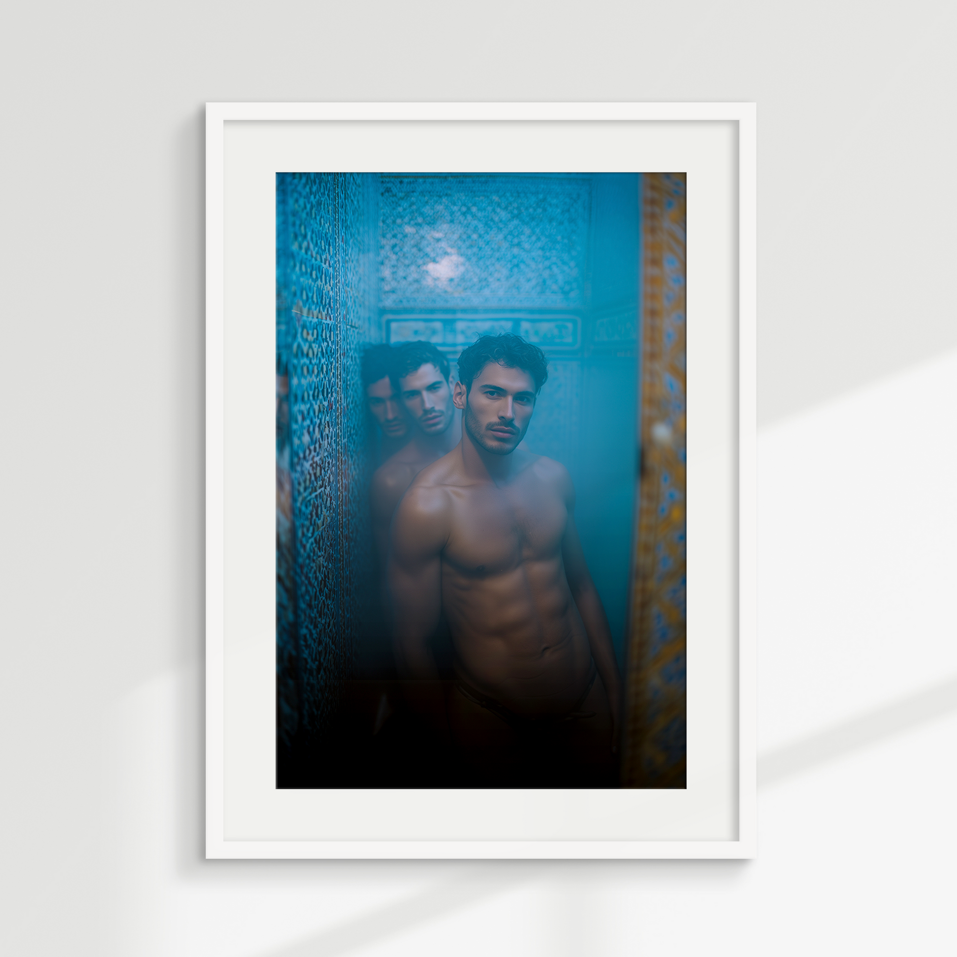 Framed The Communion 16x20 in white, queer intimacy art