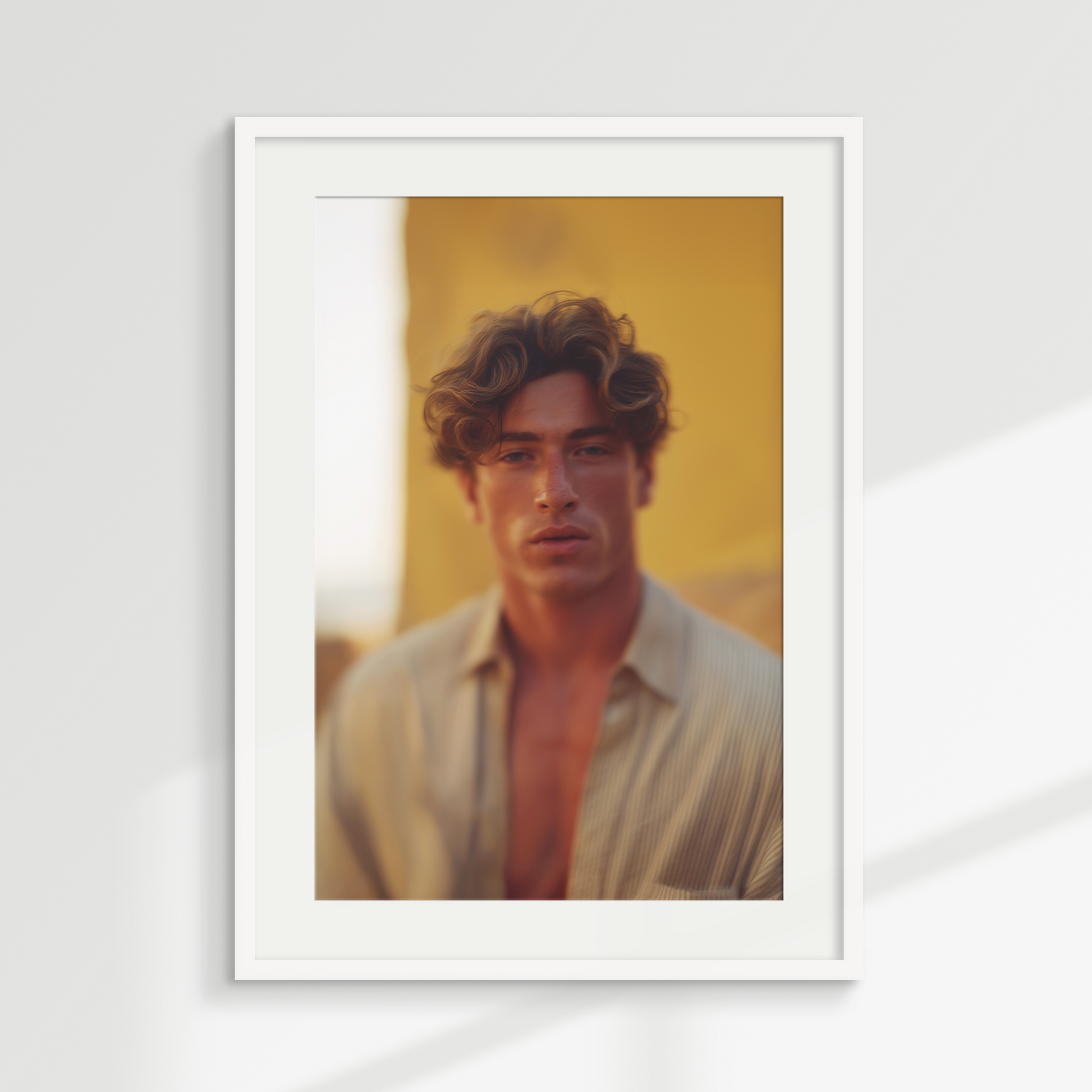 Framed The Writer 16x20 in white, queer intimacy art